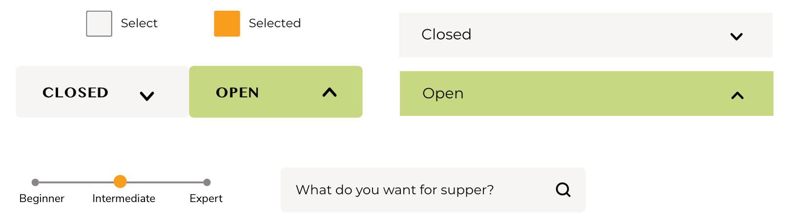 Supper Club: UI elements